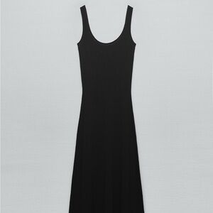 Zara Black Knit Mid Dress